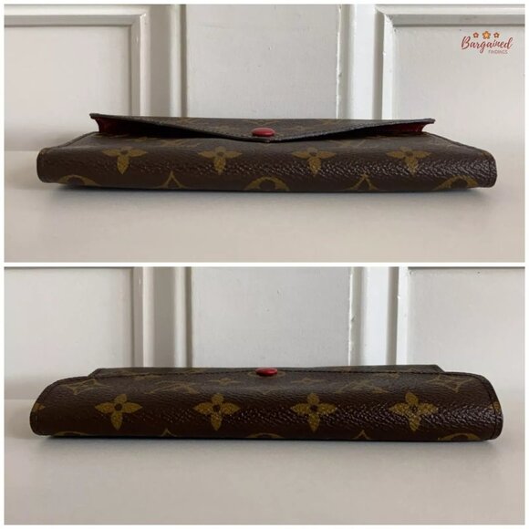 Authentic Louis Vuitton Monogram Coated Canvas Leather Red Josephine Long Wallet - Picture 5 of 14